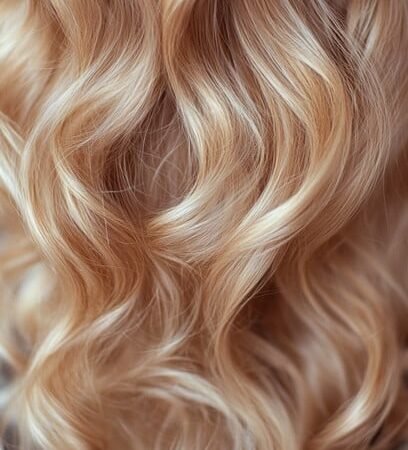 Curly blonde hair